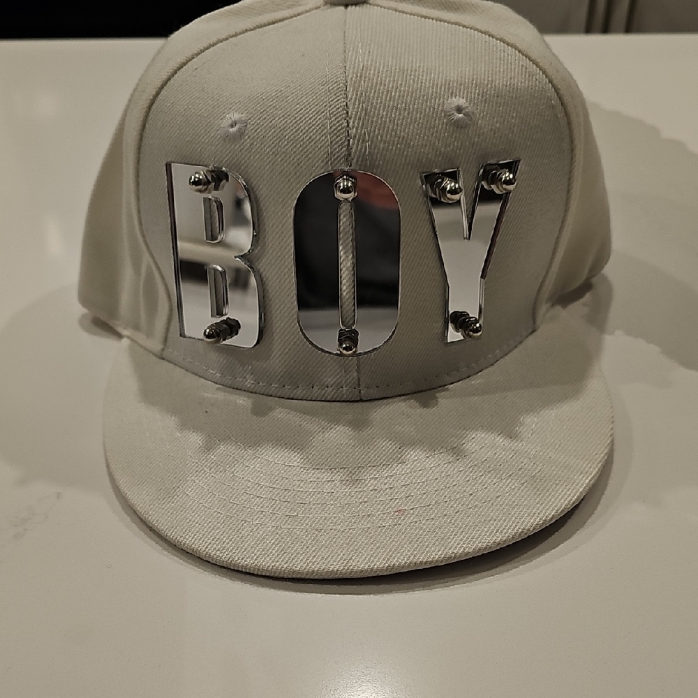 White Cap with Mirror Letters